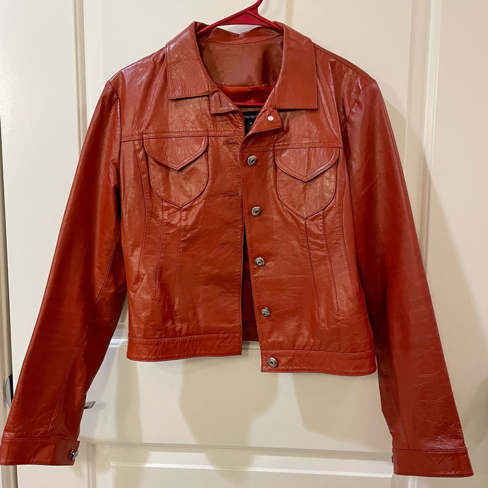Vintage 1990s Elements By Vakko Leather Jacket